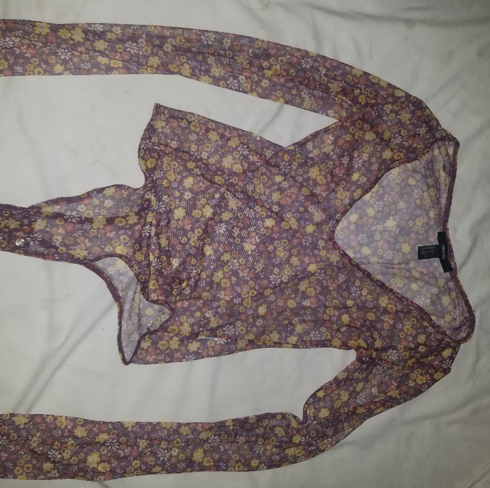 Floral Mesh forever 21 jumpsuit